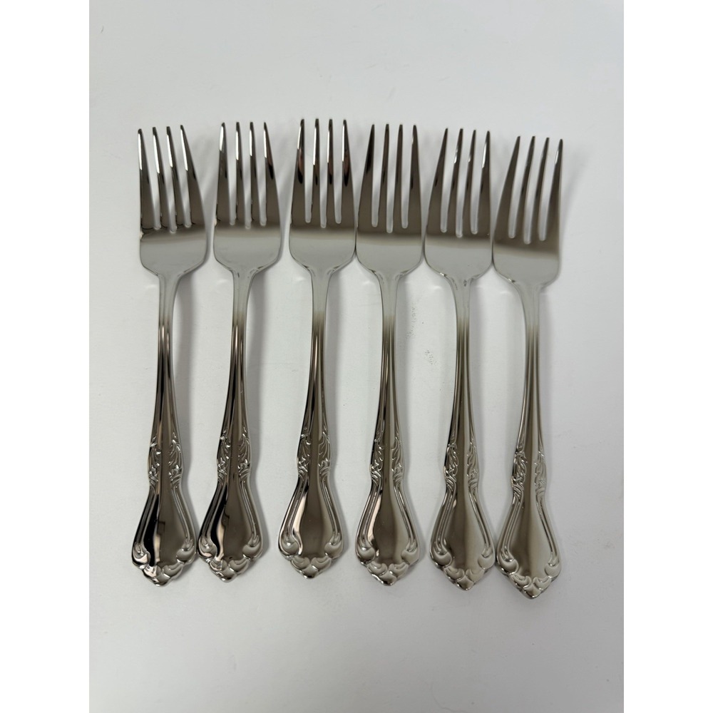 Reed & Barton FAIRISLE Stainless Salad Forks 7 1/4" Lot Of 6